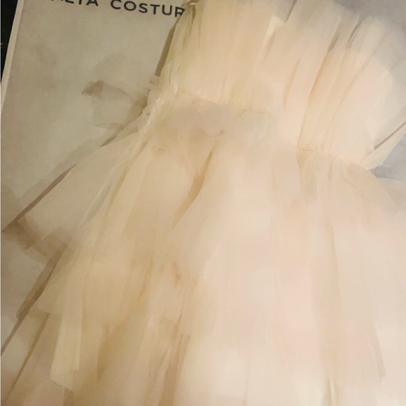 Lila Wedding Dress Bridal Gown Beaded Lace Bodice small Size Custom made - Picture 2 of 12